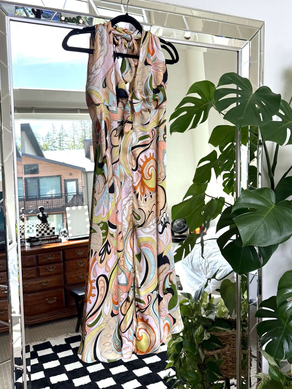 ZARA | Satin Halter Slit Maxi Dress